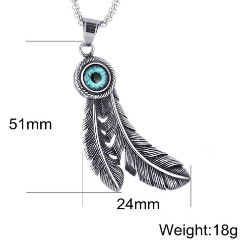 Punk Titanium Steel Takahashi Feather Pendant